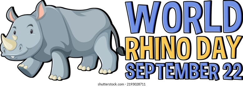 World Rhino Day September 22 Banner Design illustration