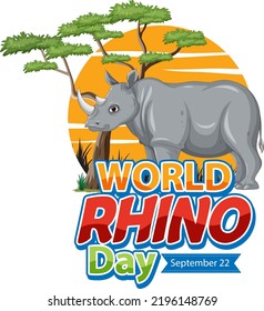 World Rhino Day September 22 illustration