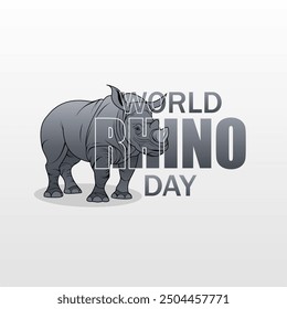 World Rhino Day. September 22. suitable for posters, banners, World Rhino Day greeting cards