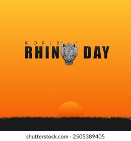 World Rhino Day. September 22. suitable for posters, banners, World Rhino Day greeting cards