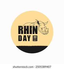 World Rhino Day. September 22. suitable for posters, banners, World Rhino Day greeting cards