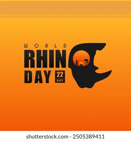 World Rhino Day. September 22. suitable for posters, banners, World Rhino Day greeting cards