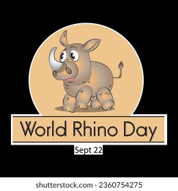 World Rhino Day Sign and Vector Stickers Banners