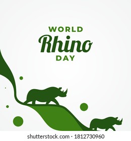 Ilustración del diseño de vectores del Día Mundial del Rinoceronte