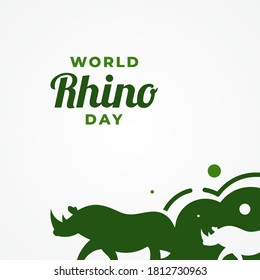 World Rhino Day Vector Design Illustration