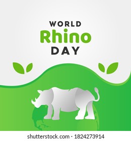World Rhino Day Vector Design Illustration For Celebrate Moment