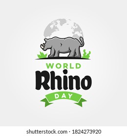 World Rhino Day Vector Design Illustration For Celebrate Moment