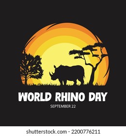 World Rhino Day. vector design.