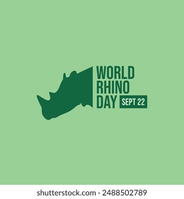 World Rhino Day vector design template good for celebration usage. World Rhino Day  design. flat design. eps 10.