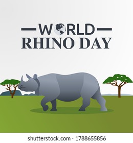 World Rhino Day Vector Illustration 