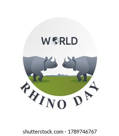 World Rhino Day Vector Illustration 