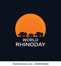 world rhino day Vector illustration for Poster, banner, Brochure Design
