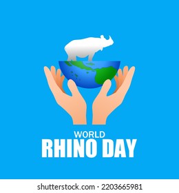 World Rhino Day vector illustration. Suitable for Poster, Banners, campaign and greeting card