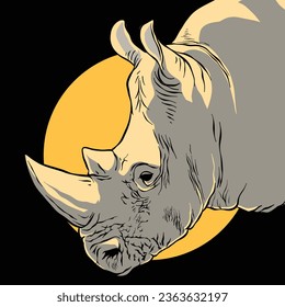 World Rhino Day. Vector illustration for world rhino day. Posters, banners, logos, prints for rhino lovers and defenders.