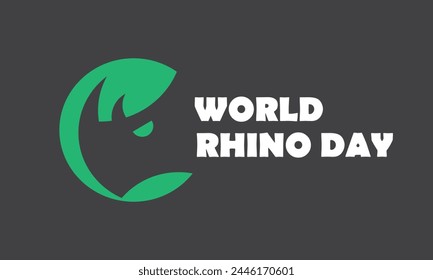 World Rhino Day. Vector illustration for world rhino day. Poster, banner, logo, print for lovers and defenders of rhinos. Animal protection. 22 September
