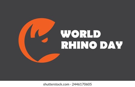 World Rhino Day. Vector illustration for world rhino day. Poster, banner, logo, print for lovers and defenders of rhinos. Animal protection. 22 September