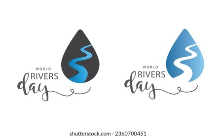World river day, vector, illustration, text.