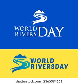 World River Day Vector logo icon banner design Template