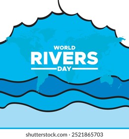 World Rivers Day, 22 September, Rivers day social media template design, banner, ads, post, reel, flyer, poster, banner ads design, vector or stock illustration.
