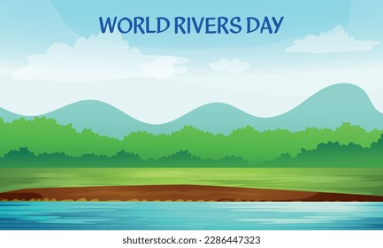 día mundial de los ríos . Diseño adecuado para carteles y pancartas de tarjetas de felicitación