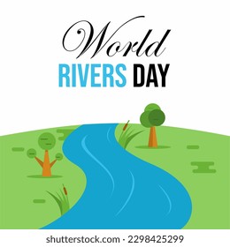 World rivers day poster design