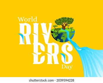 World Rivers Day. River day banner and poster design for social media and print media.