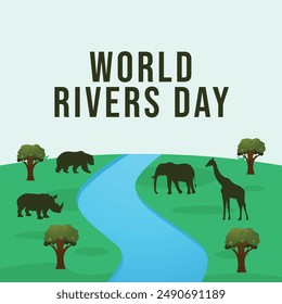 World Rivers Day vector design template good for celebration usage. World Rivers Day design. flat design. eps 10.
