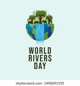 World Rivers Day vector design template good for celebration usage. World Rivers Day design. flat design. eps 10.