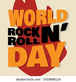 World Rock N Roll Day letter emblem design for element design. Vector illustration EPS.8 EPS.10