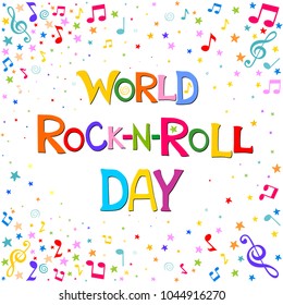 World Rock-n-Roll Day. April 13.  Vector illustration 