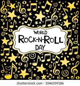 World Rock-n-Roll Day. April 13. Vector illustration