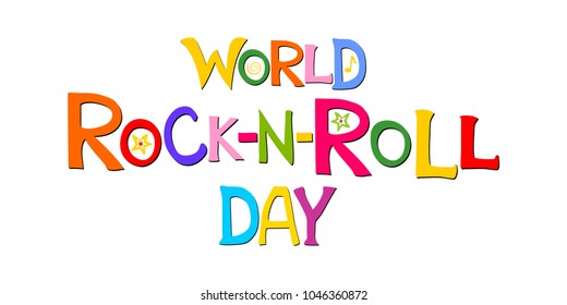 World Rock-n-Roll Day. April 13. Vector illustration