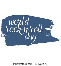 World Rock-n-Roll Day poster in grunge style