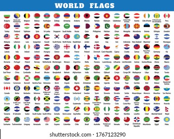 World rounded flags collection drawing by illustration