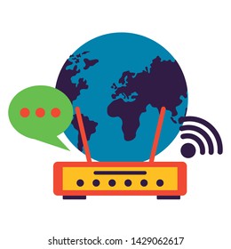 world router internet wifi free connection vector illustration