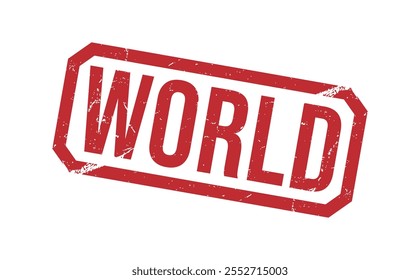 ILUSTRACIÓN VECTORIAL de sello de goma del MUNDO en el fondo blanco