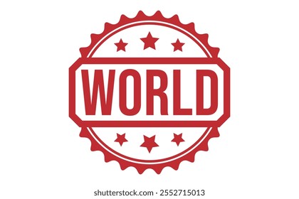 ILUSTRACIÓN VECTORIAL de sello de goma del MUNDO en el fondo blanco