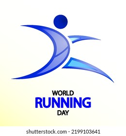 World running day logo, vector art illustration.