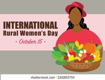 World Rural Woman's Day vector illustration for International Day of Rural Women in october