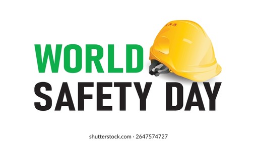 Día Mundial de la Seguridad, humanos y construcción, diseño de Vectores