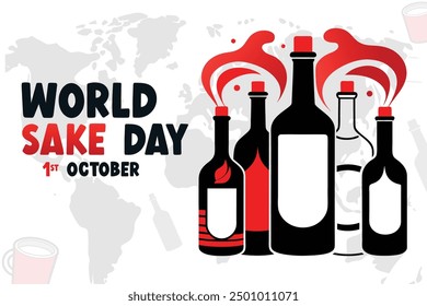 Welt Sake Day Vektor Japanisch Sake Feier Illustration und Hintergrund Design