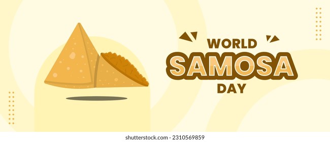 World Samosa Day on 05 September Banner Background. Horizontal Banner Template Design. Vector Illustration