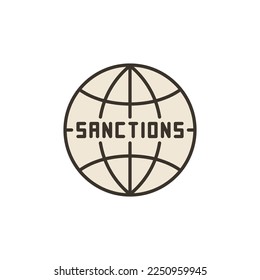 World Sanctions vector Global Financial Crisis concept colored icon or sign