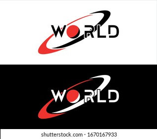 World Saturn Logo Planet Vector Design