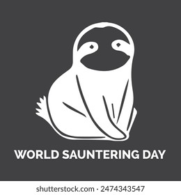 World Sauntering Day. held on june 19, vector illustration and calligraphy. eps file.