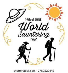 World Sauntering Day Typography Vector Text