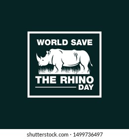 World Save Rhino Day design Vector