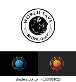 World Save Rhino Day design Vector
