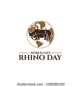 World Save Rhino Day design Vector
