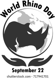 World Save The Rhino Day Vector Logo illustration.